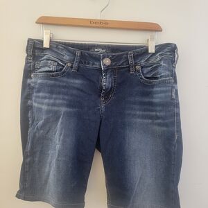 Silver Jeans Dark Wash Denim Bermuda Shorts